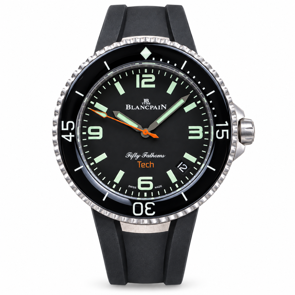 Blancpain Fifty Fathoms Tech Black Dial Black Rubber Dive Watch