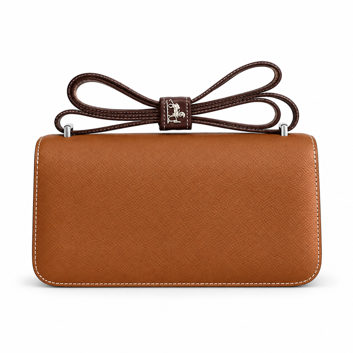 Hermès Lindy 26cm Crossbody Bag – Golden Brown & Silver | Vintage Luxury Leather