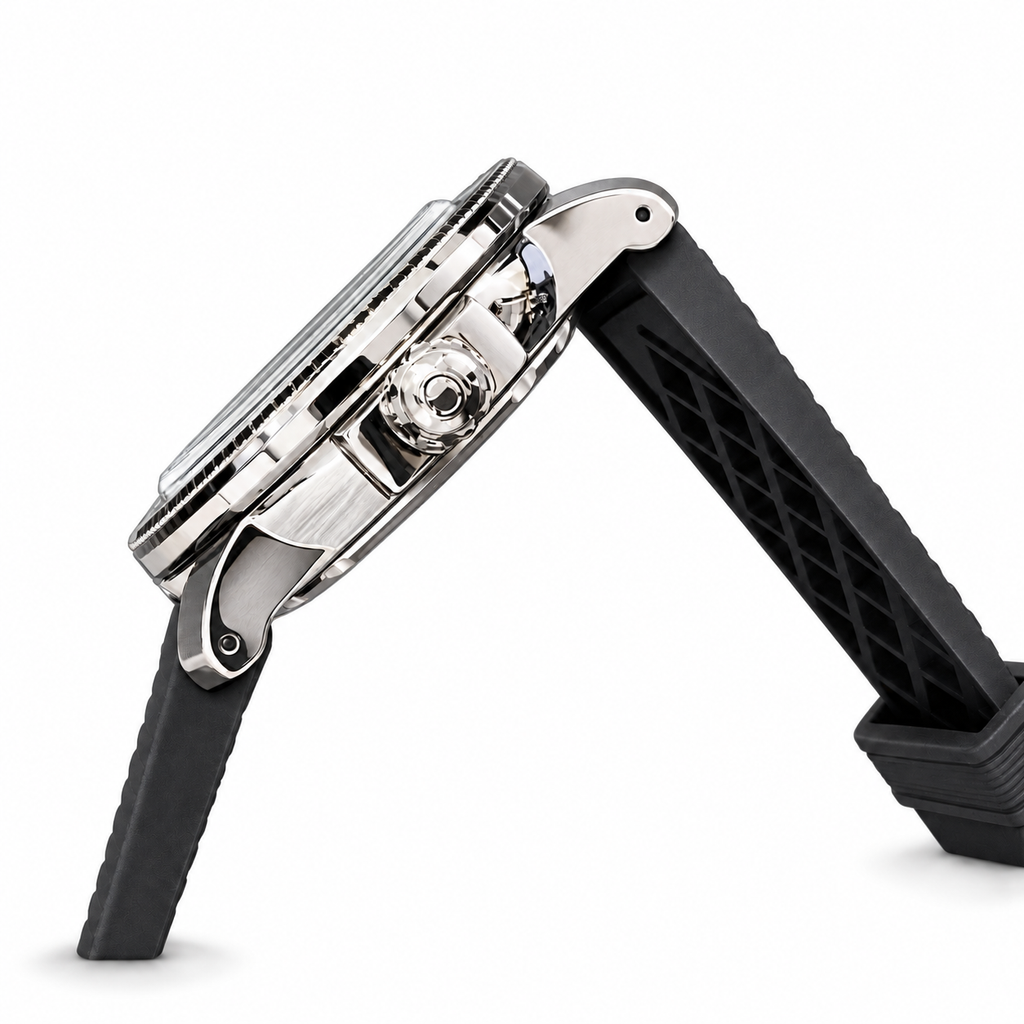 Blancpain Fifty Fathoms Tribute Ocean Commitment Badge Black Rubber Diver Watch