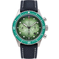 Blancpain Fifty Fathoms Bathyscaphe Chronograph green dial stainless steel case canvas strap